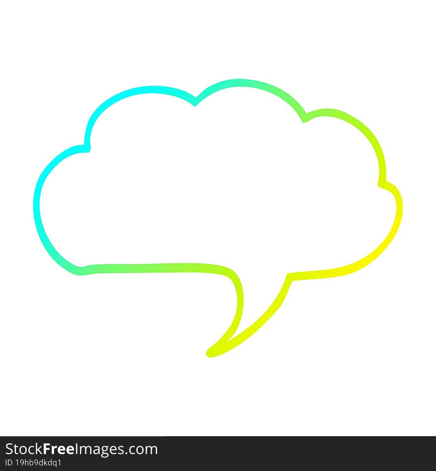 Cold Gradient Line Drawing Cartoon Expression Bubble