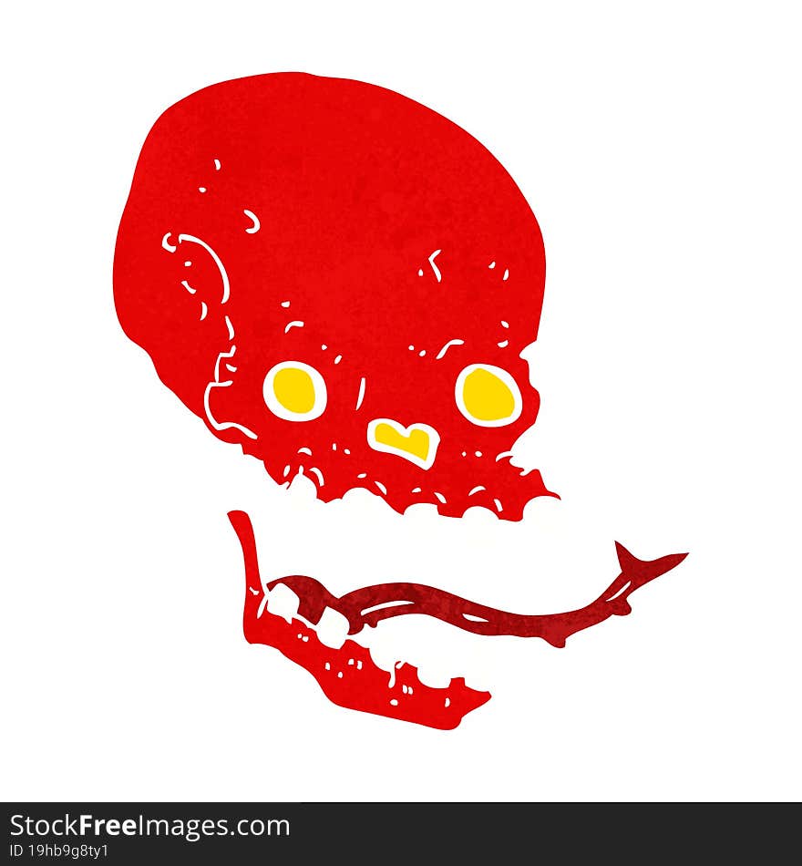 cartoon spooky skull