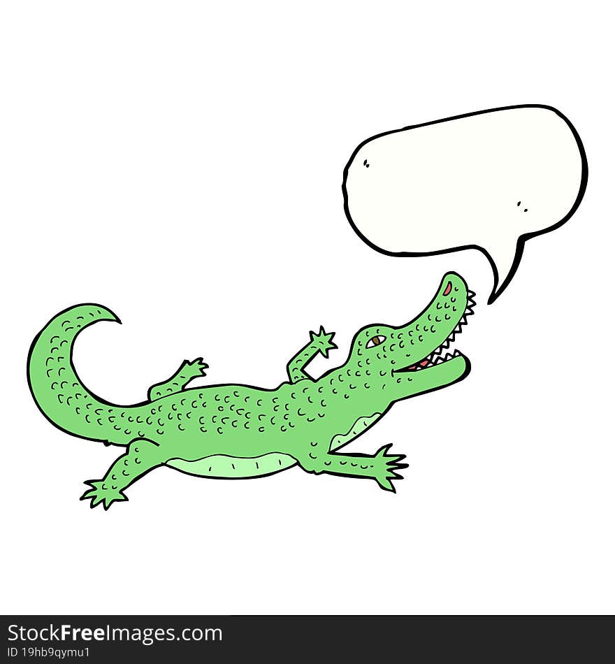 cartoon crocodile with speech bubble