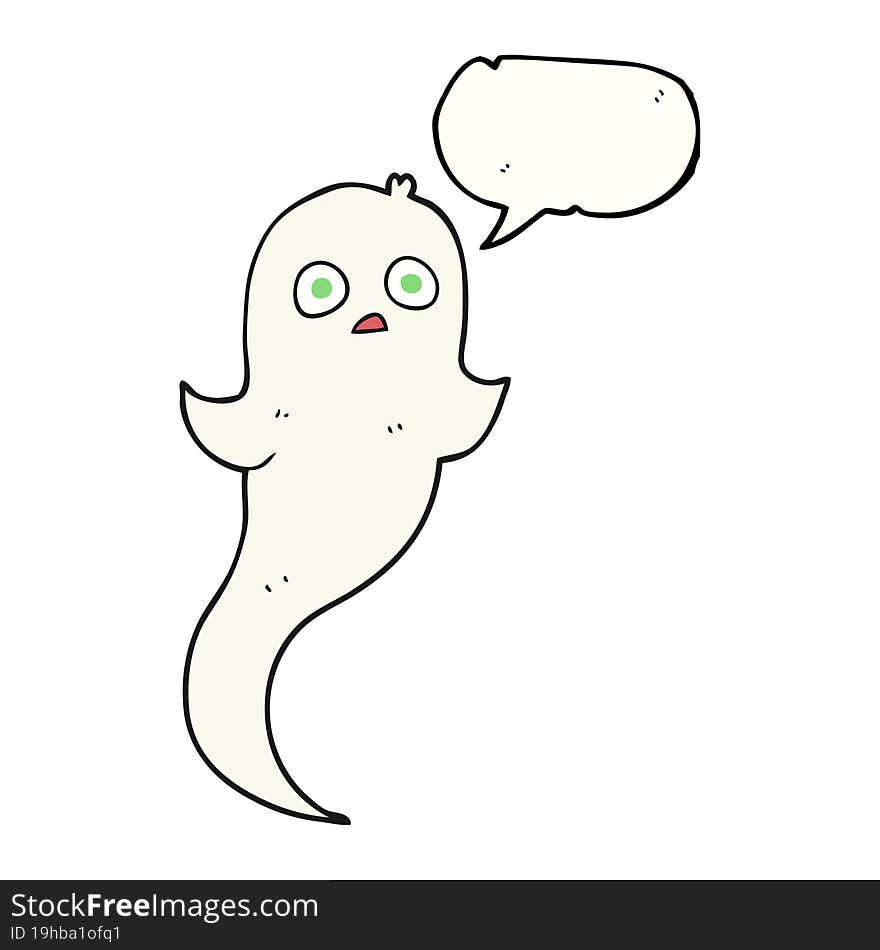 freehand drawn speech bubble cartoon halloween ghost