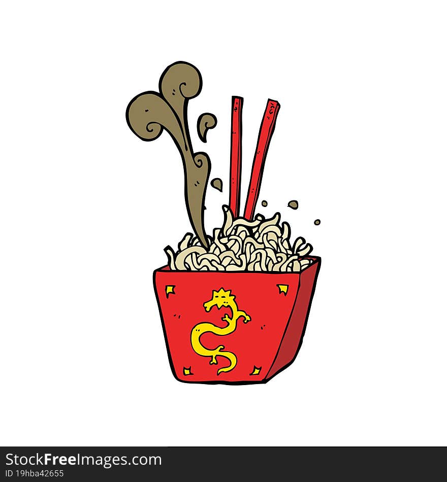 cartoon noodles in box