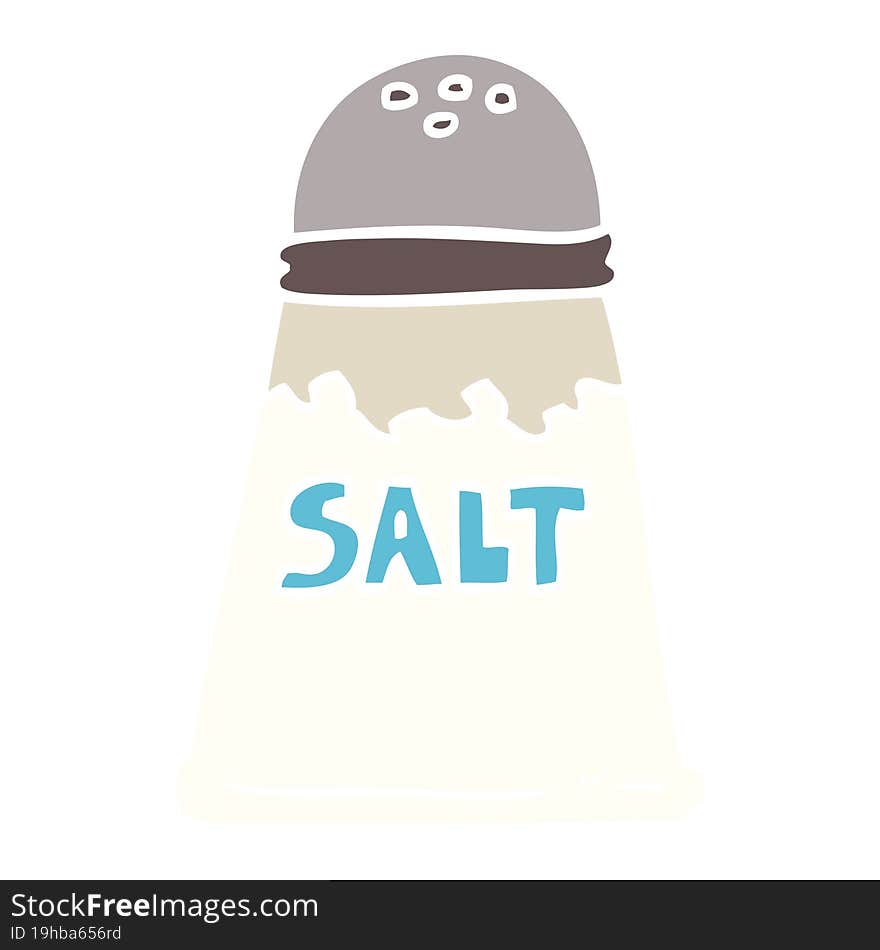 Flat Color Illustration Cartoon Salt Shaker