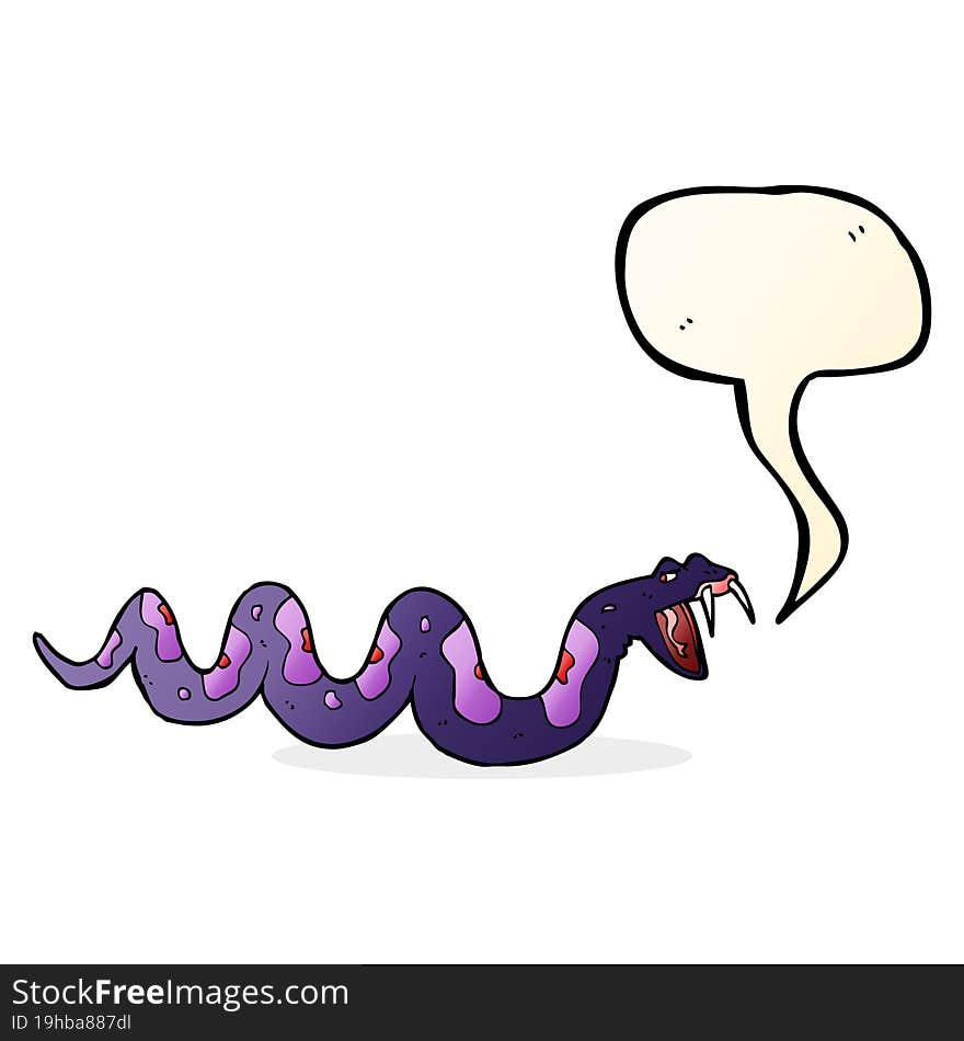 Cartoon Poisonous Snake With Speech Bubble