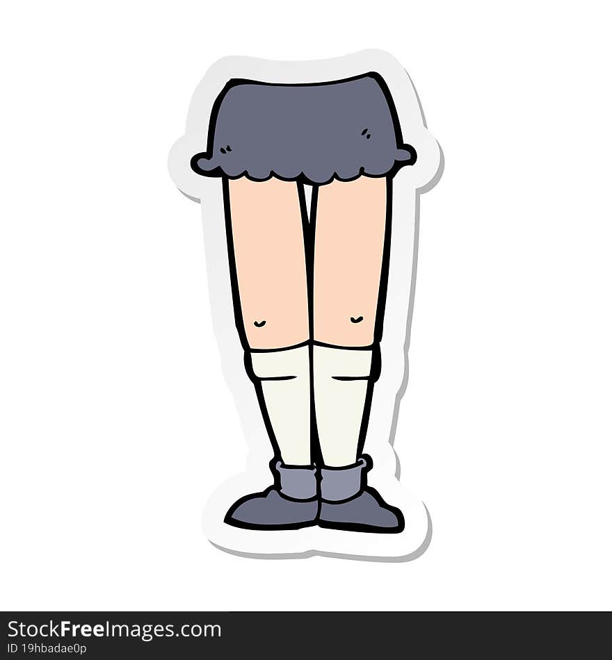 sticker of a cartoon female legs