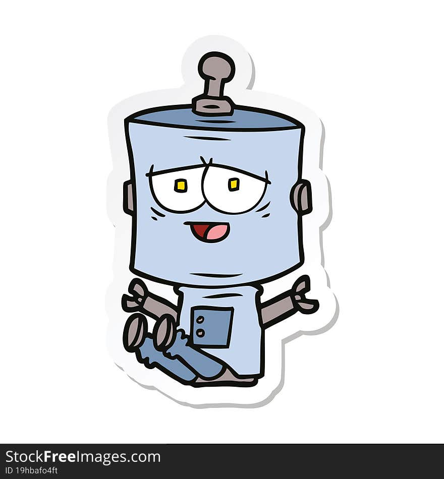 sticker of a cartoon robot