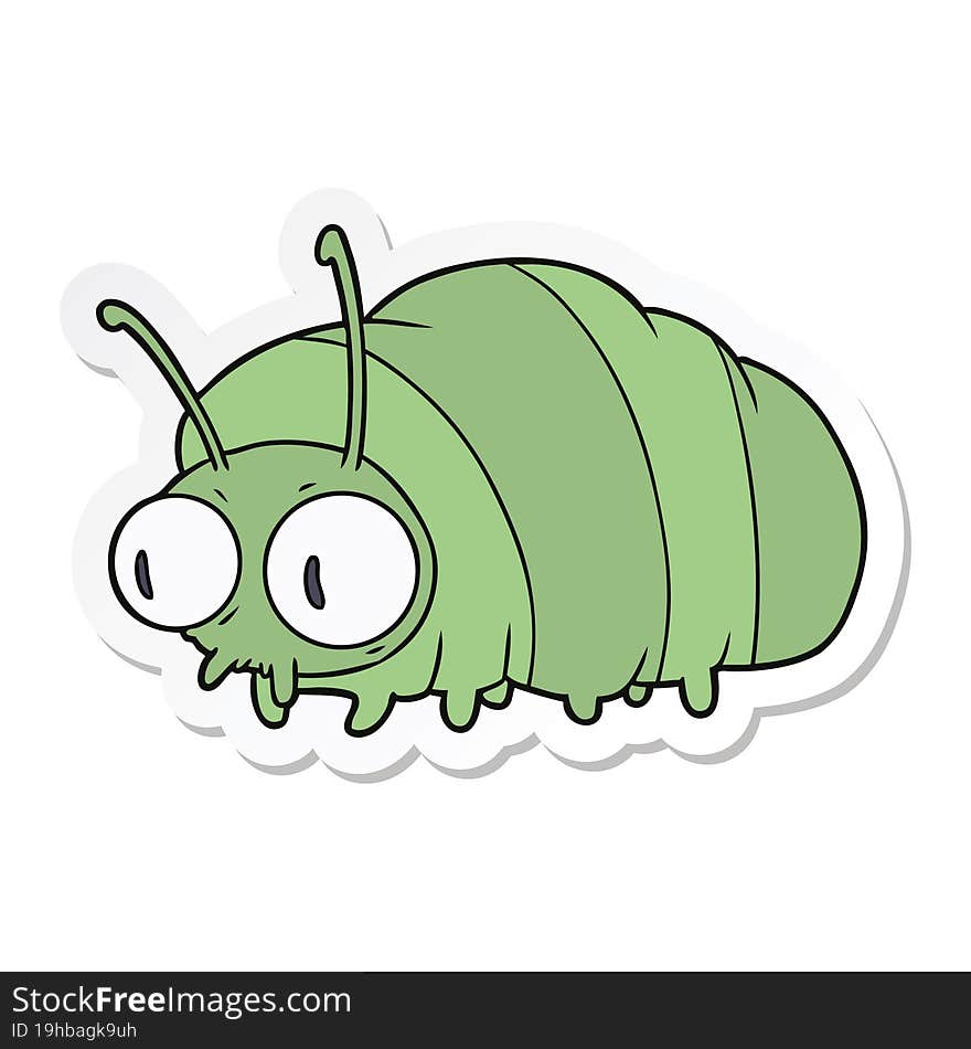 sticker of a funny cartoon bug