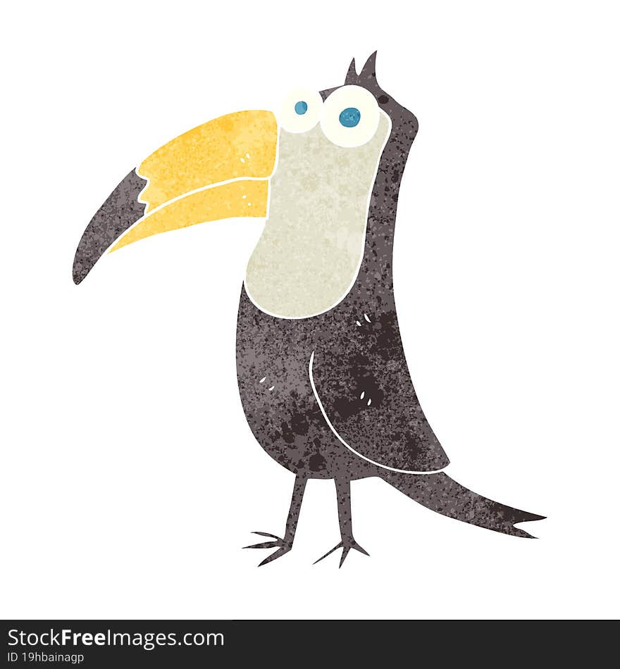 retro cartoon toucan