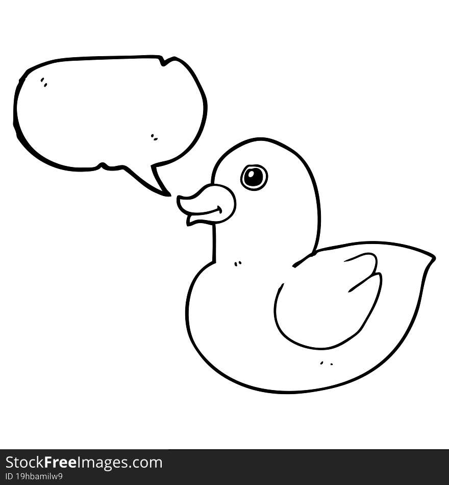 speech bubble cartoon rubber duck