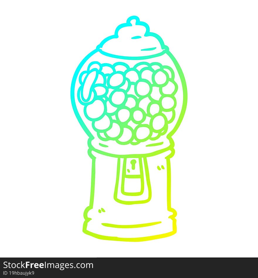 Cold Gradient Line Drawing Gumball Machine