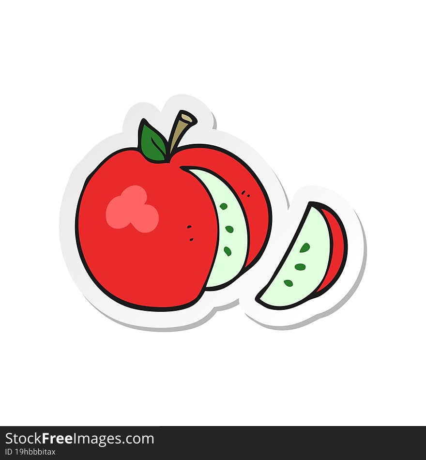 Sticker Of A Cartoon Apple