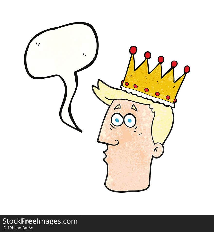 speech bubble textured cartoon kings head