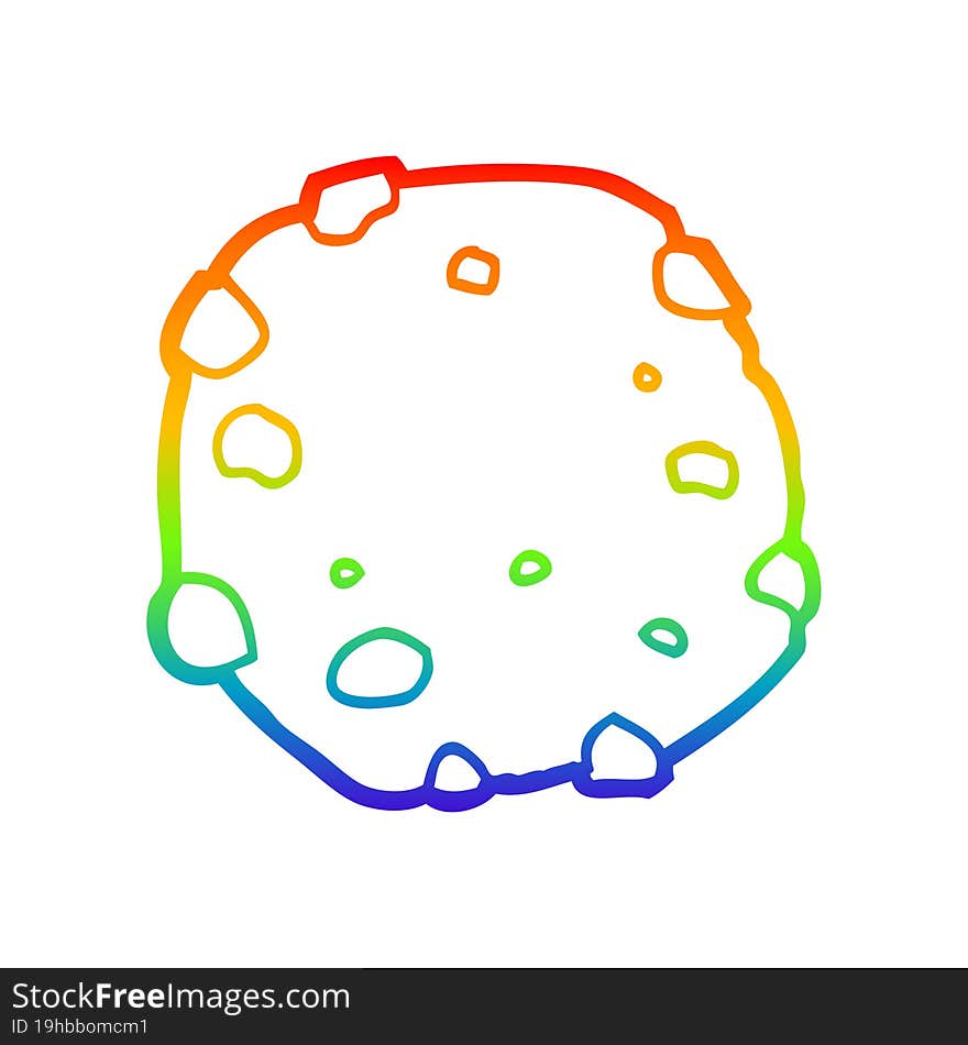 rainbow gradient line drawing cartoon cookie