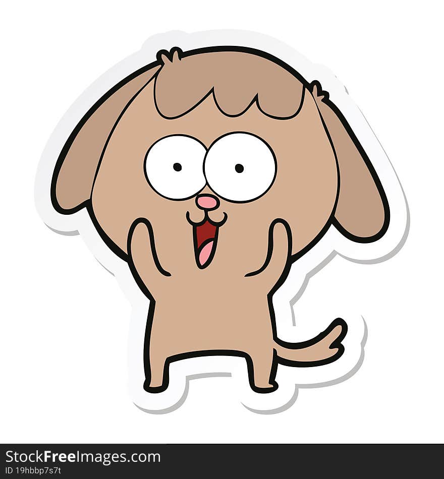 Sticker Of A Cute Cartoon Dog