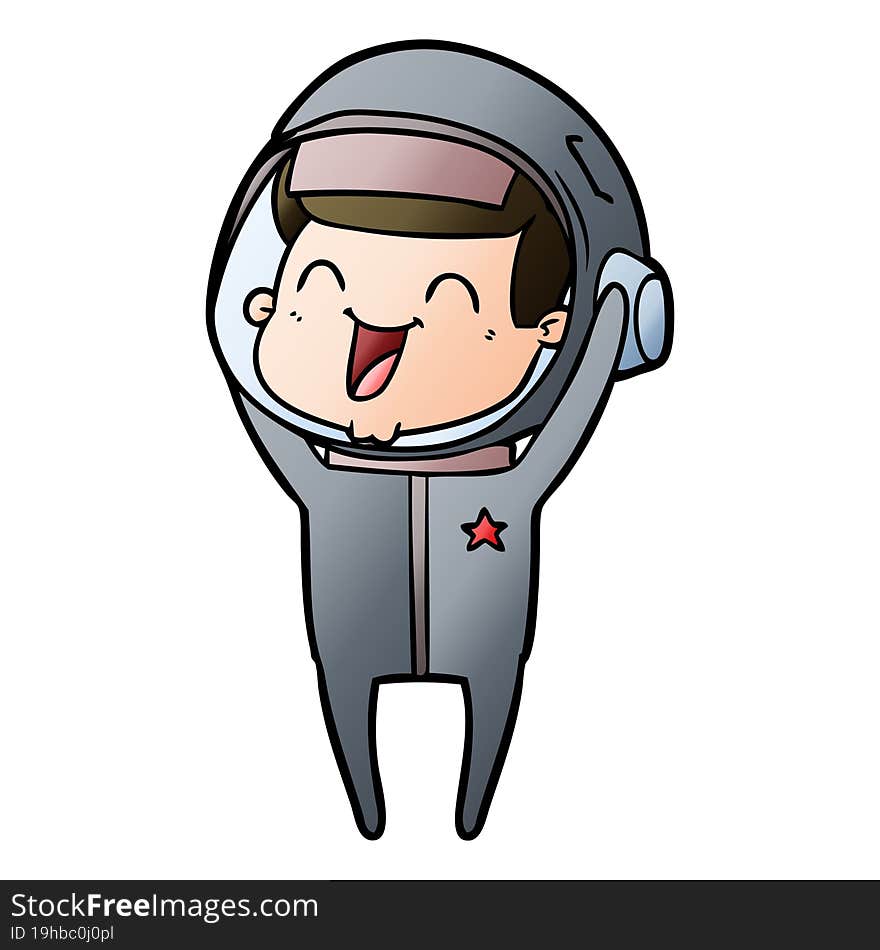 happy cartoon astronaut. happy cartoon astronaut