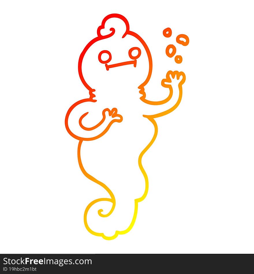 warm gradient line drawing cartoon spooky ghost