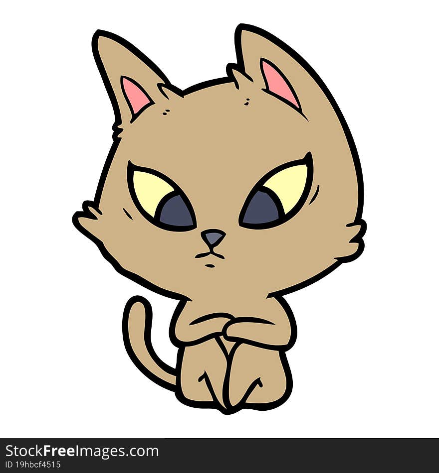 confused cartoon cat. confused cartoon cat