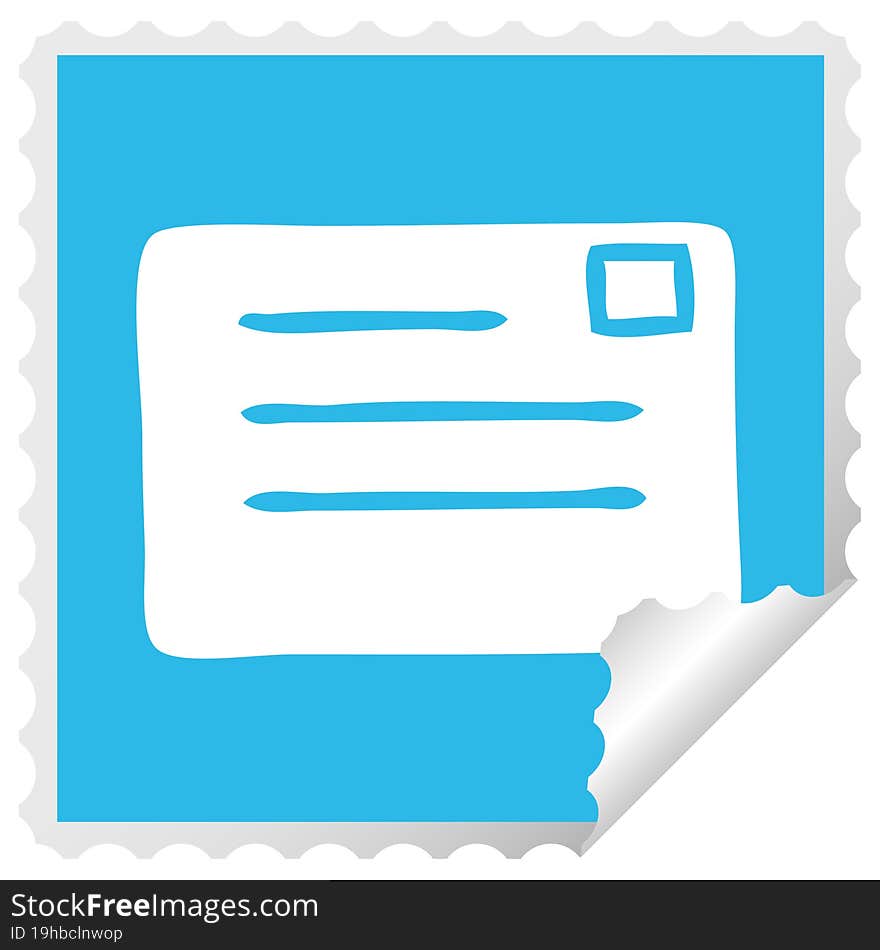 Square Peeling Sticker Cartoon Letter