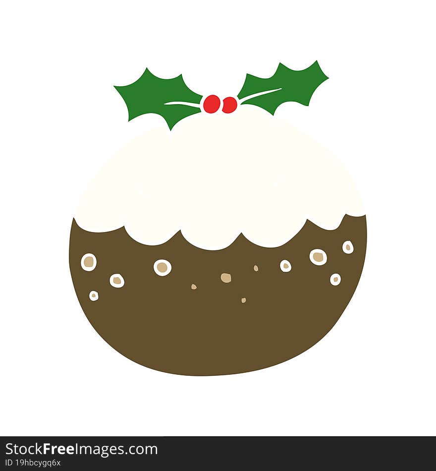 flat color style cartoon christmas pudding