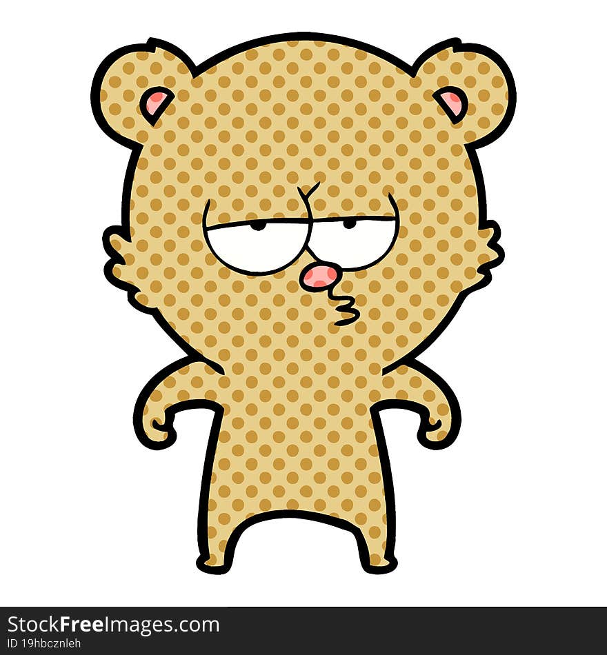 bored bear cartoon. bored bear cartoon