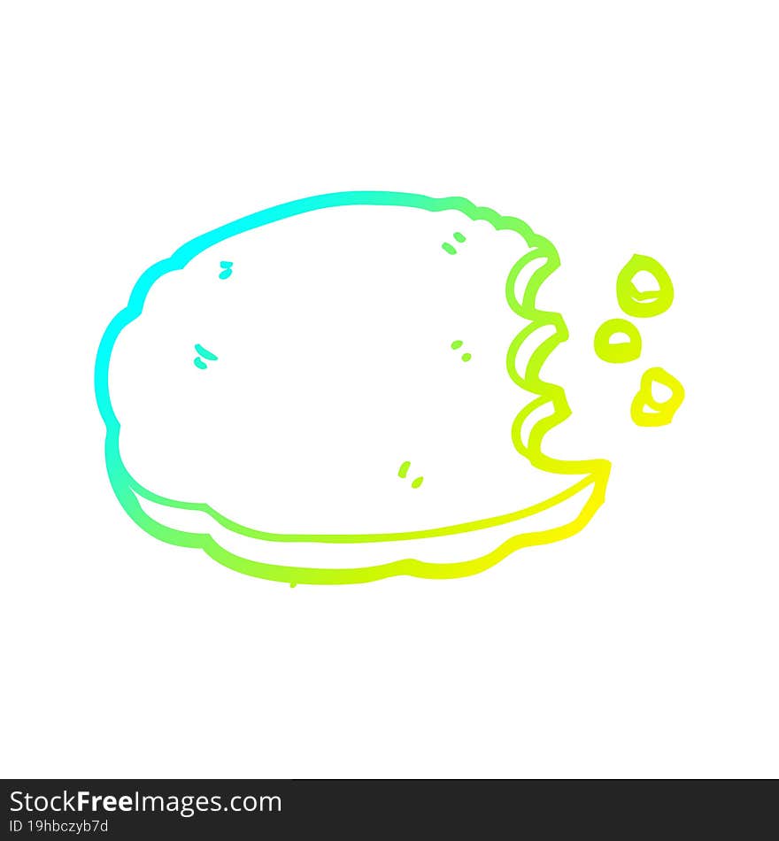 cold gradient line drawing cartoon cookie