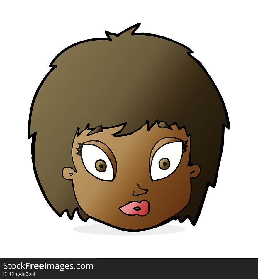 Cartoon Surprised Female Face