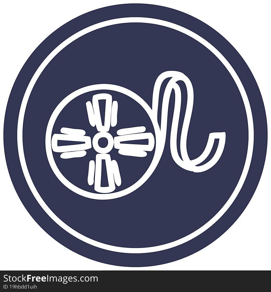 movie film reel circular icon symbol