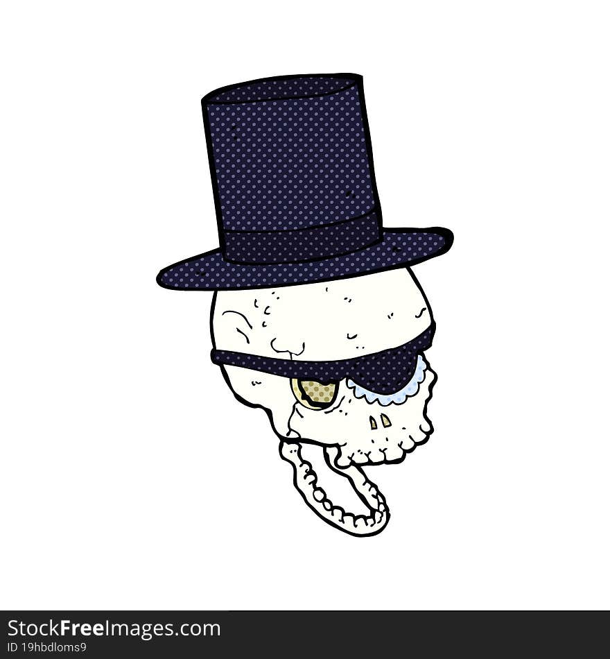 cartoon skull in top hat