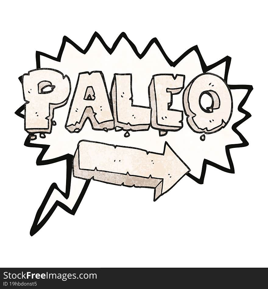 texture speech bubble cartoon paleo diet pointing arrow