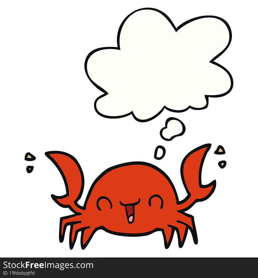 cartoon crab and thought bubble