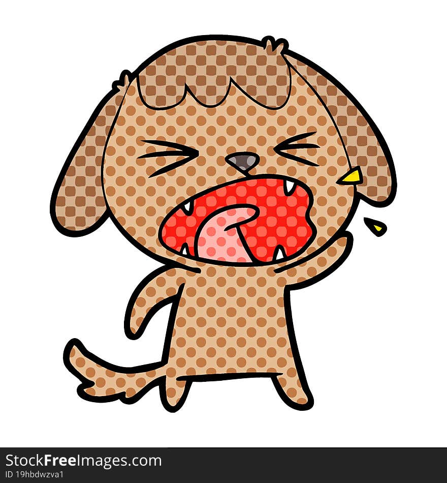 cute cartoon dog barking. cute cartoon dog barking