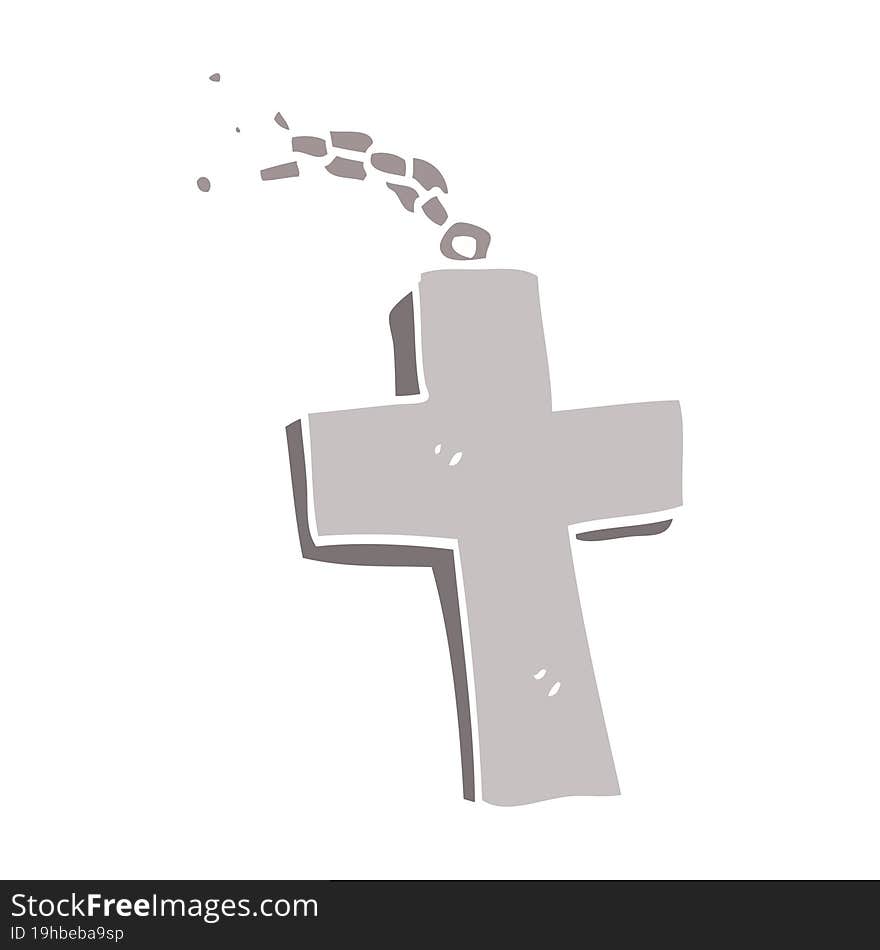 cartoon doodle silver cross