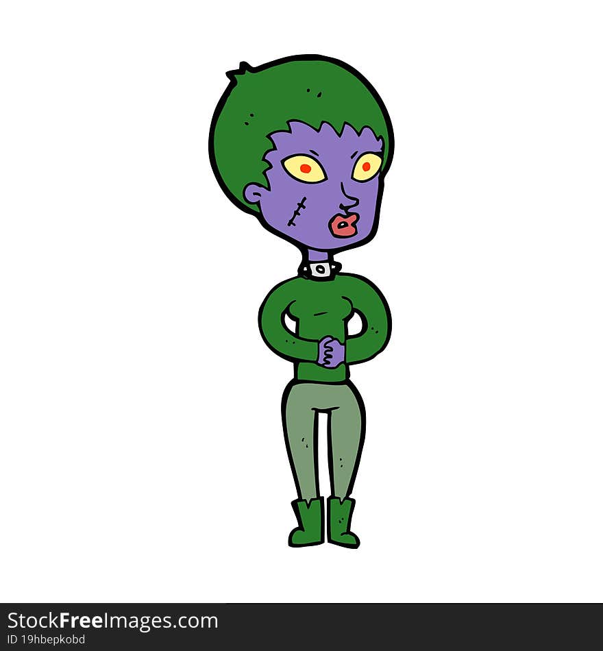 cartoon zombie girl