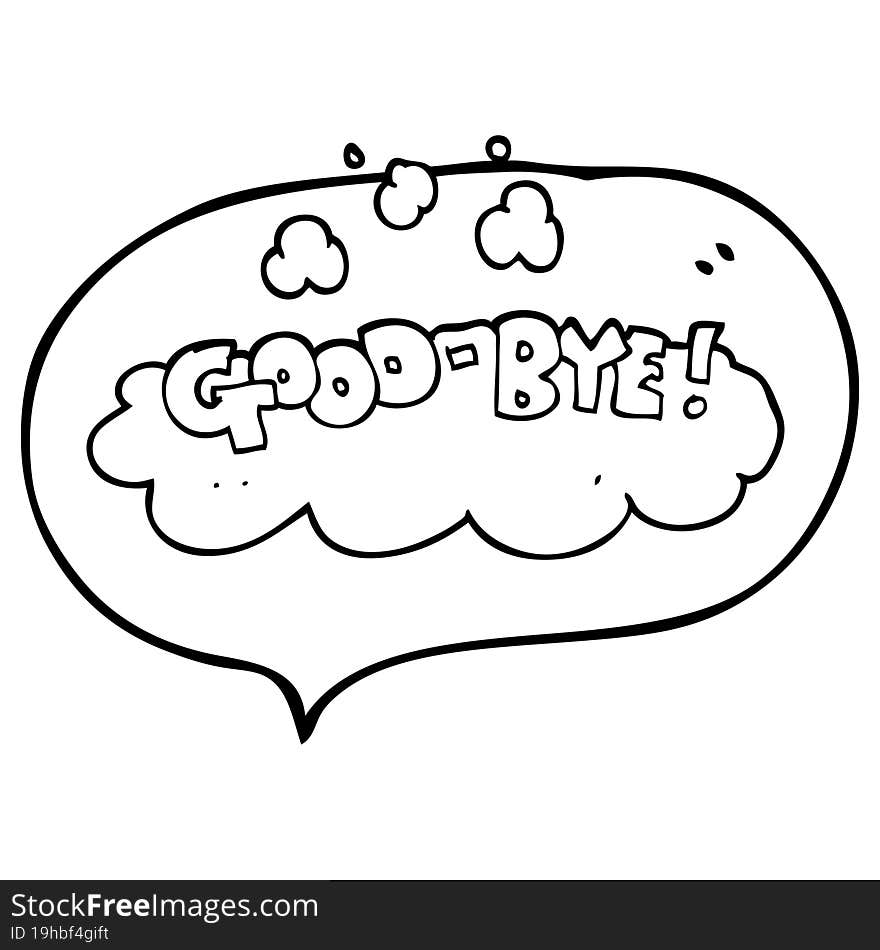 speech bubble cartoon good-bye symbol