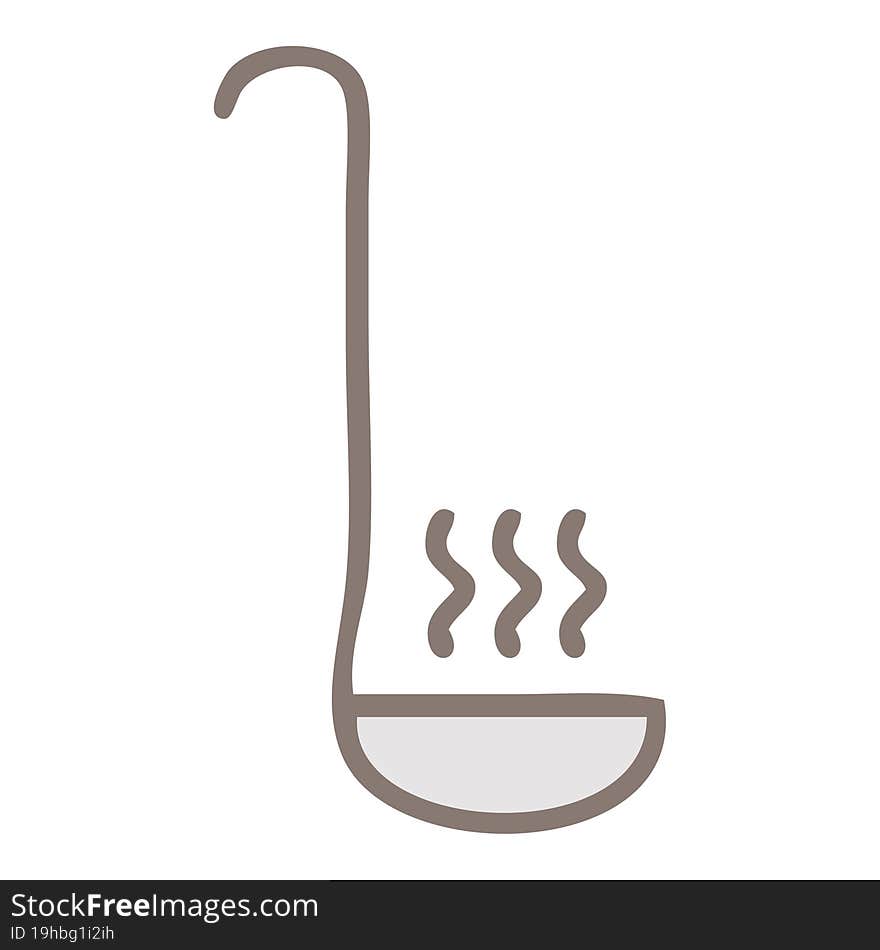 cute cartoon of a kitchen ladle. cute cartoon of a kitchen ladle