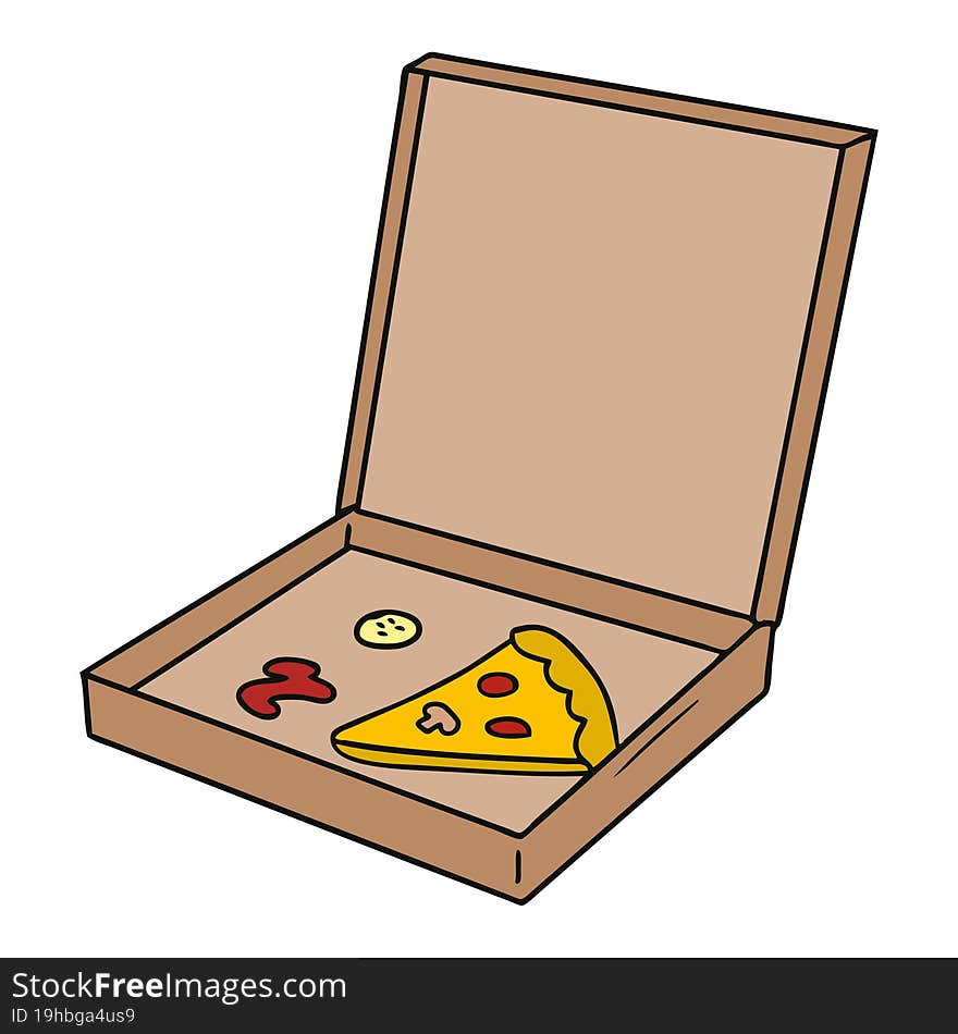 hand drawn cartoon doodle of a slice of pizza