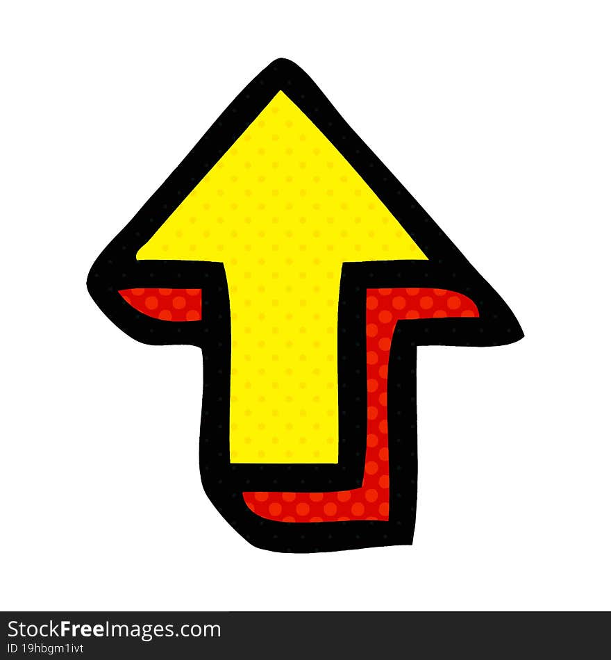 comic book style cartoon directional arrow