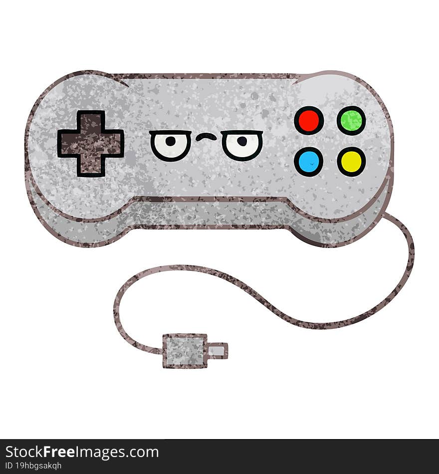 Retro Grunge Texture Cartoon Game Controller