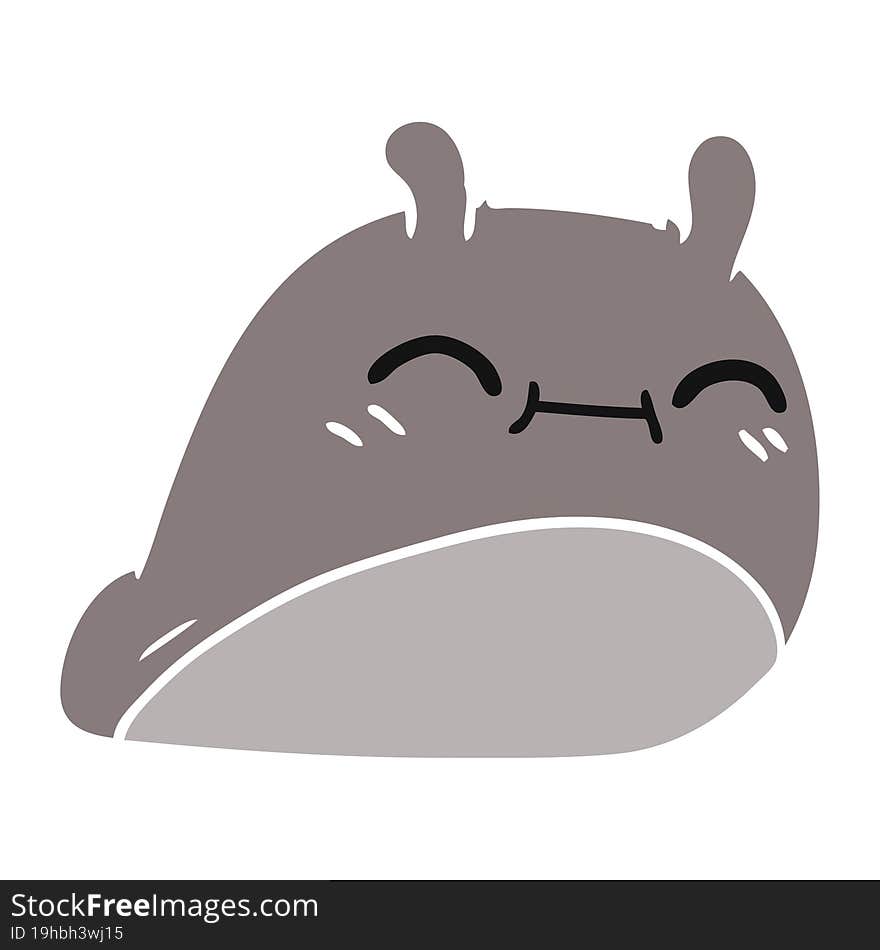 cartoon of a happy kawaii slug