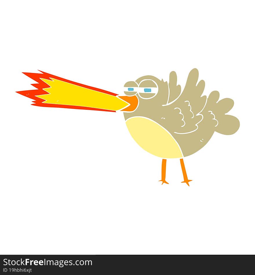 flat color illustration of bird. flat color illustration of bird