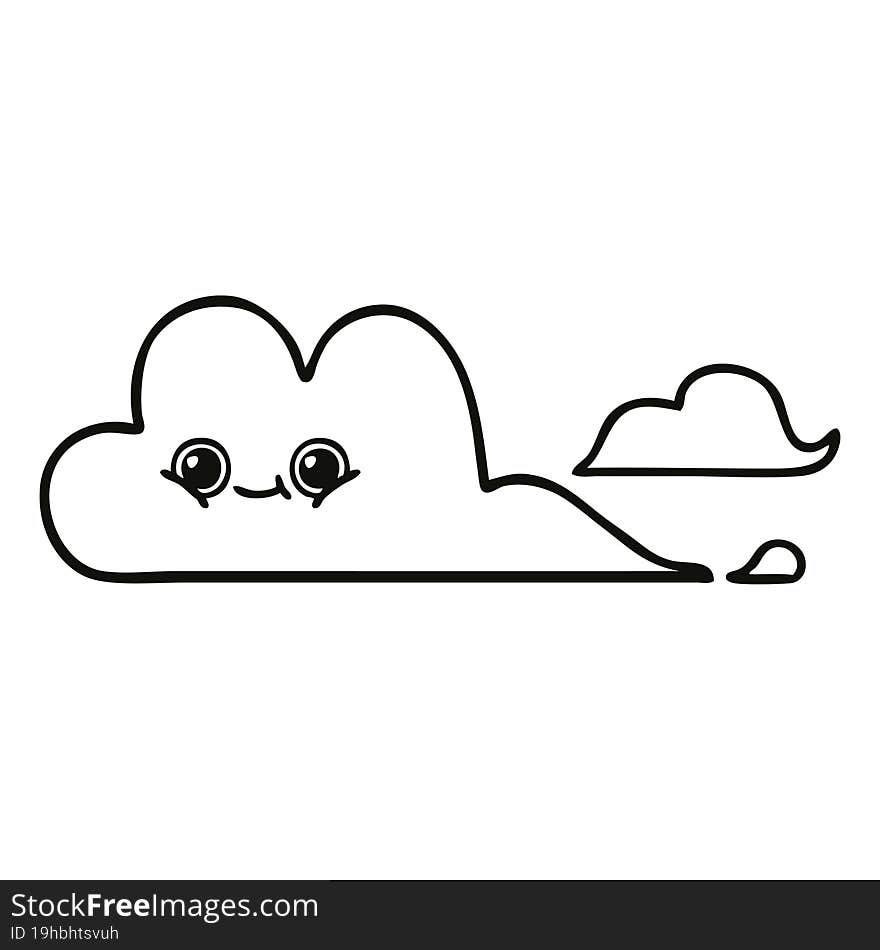 line drawing cartoon of a clouds. line drawing cartoon of a clouds