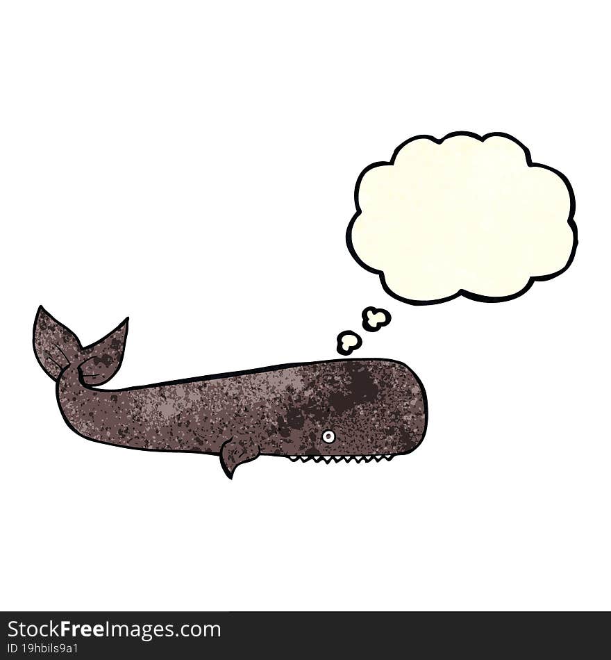 cartoon whale with thought bubble