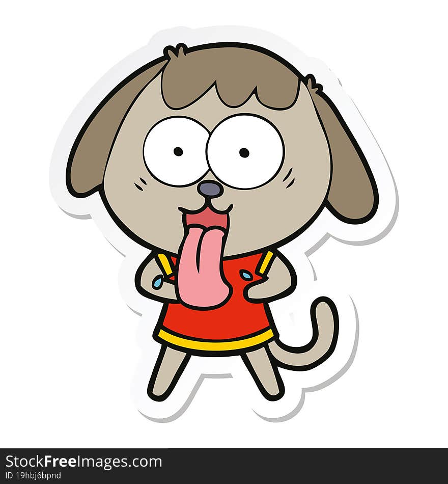 sticker of a cute cartoon dog