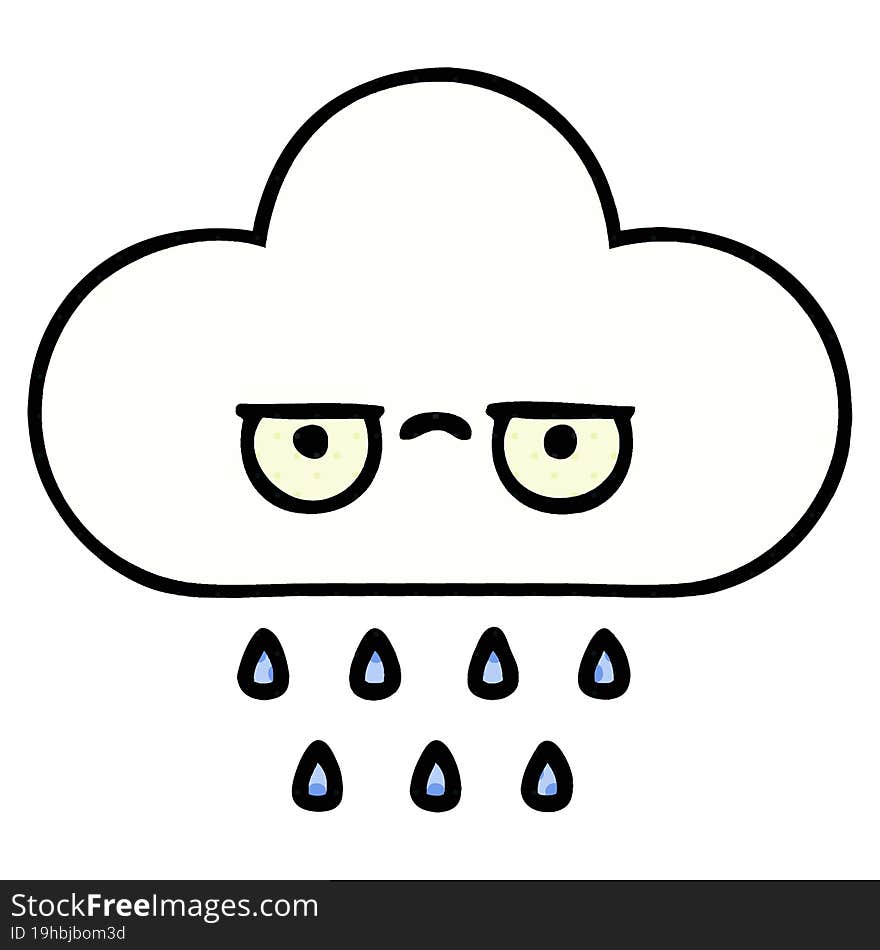 comic book style cartoon of a rain cloud