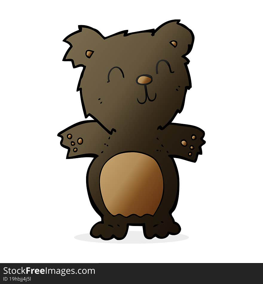 Cartoon Cute Black Bear Cub