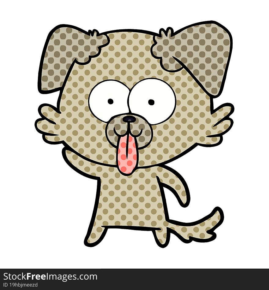 cartoon dog with tongue sticking out. cartoon dog with tongue sticking out