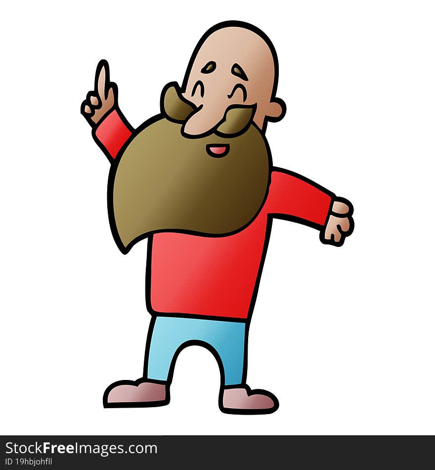 cartoon doodle man with beard