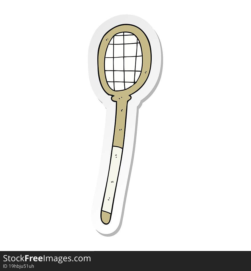 sticker of a cartoon tennis racket