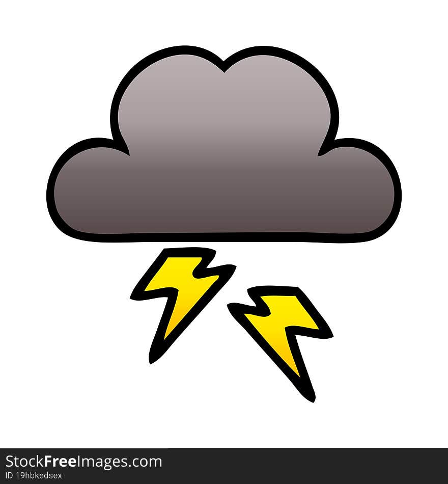 gradient shaded cartoon of a storm cloud