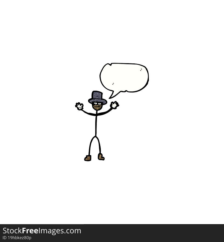 Cartoon Stick Man With Speech Bubble