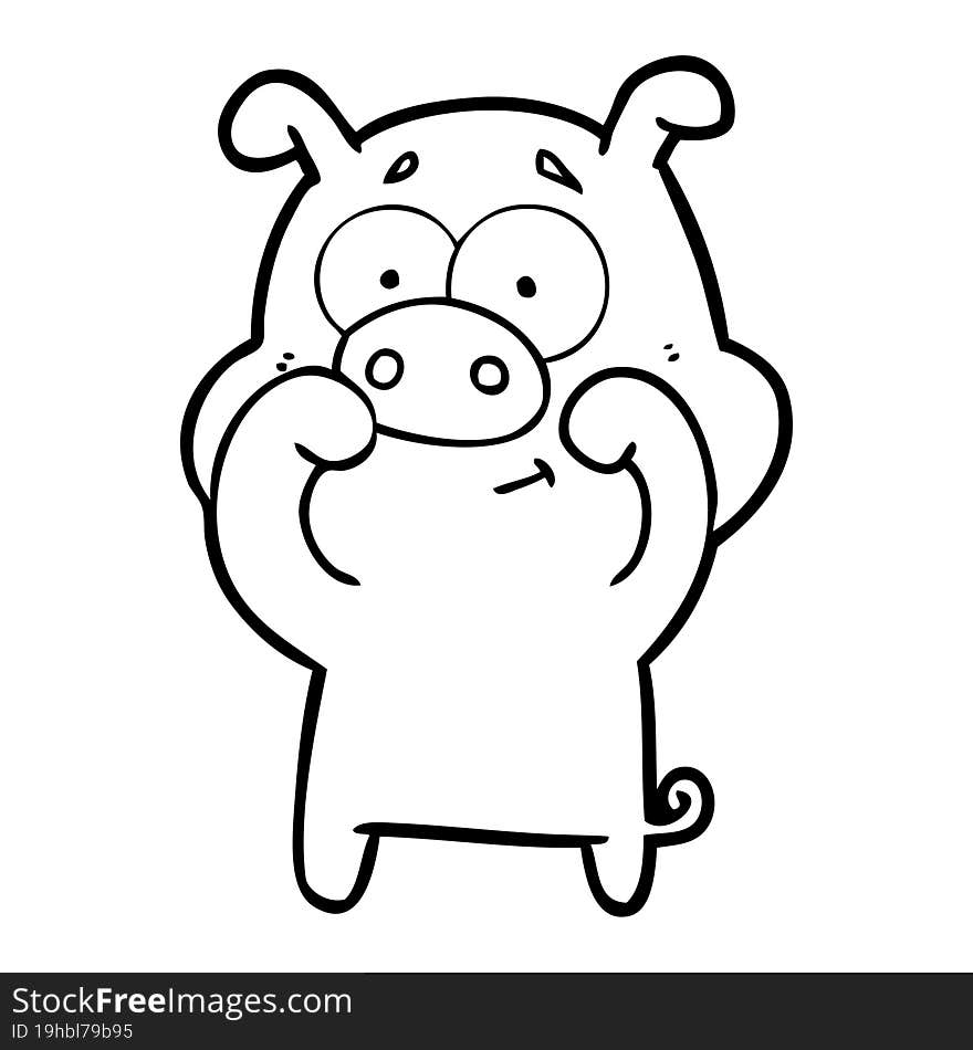 happy cartoon pig. happy cartoon pig